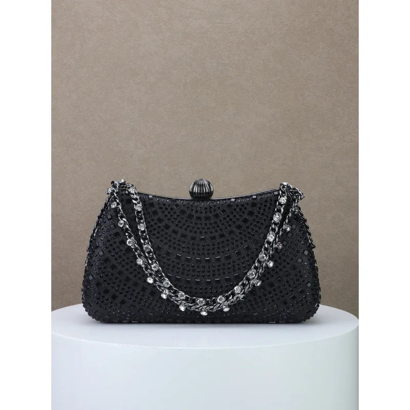 2026New model full diamond sparkling bridal handbag, dress bag, evening bag, banquet bag, mother of the bride wedding bag