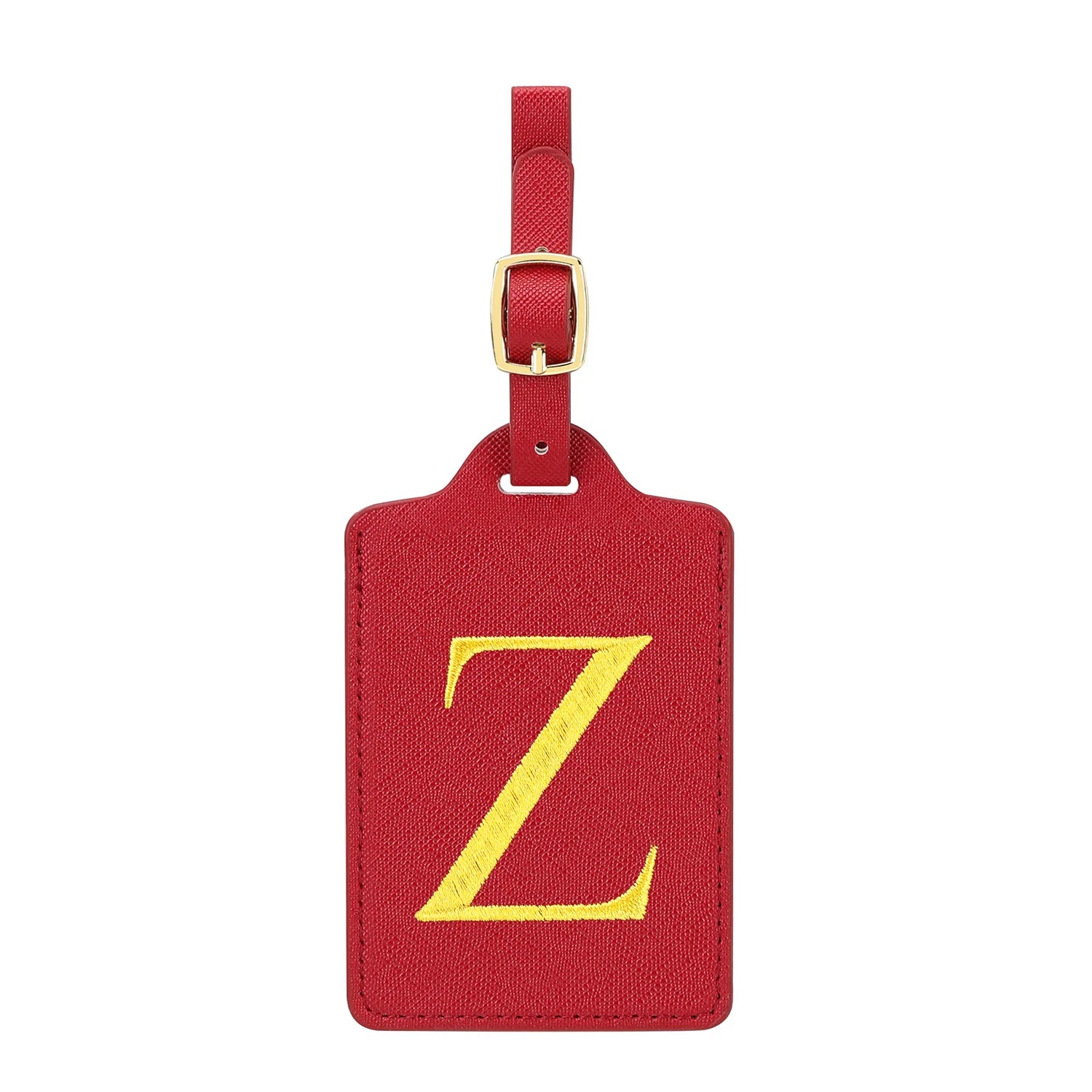 MIYIN 26 letters Luggage Tags for Suitcases PU Leather Privacy Protection Bag Tags Travel Accessories Essential, Energetic Red