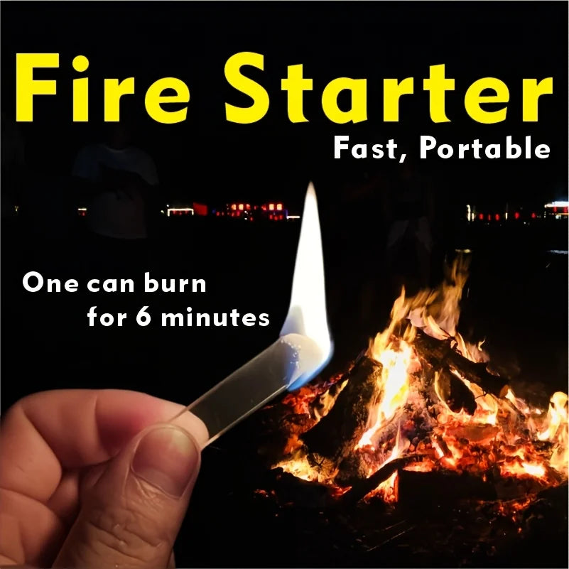 Fire Starter Sticks 60 Pcs Clear Waterproof Fast Long Burning 6 Minutes Portable Survival Outdoor Camping BBQ Hiking Wilderness