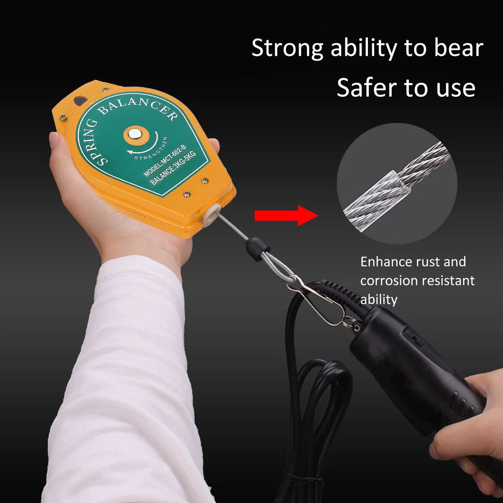 Spring Balancer 3 to 5Kg Load Bearing Retractable Tool Fixture Holder Hanging with Fittings Air Tool Parts Accessories
