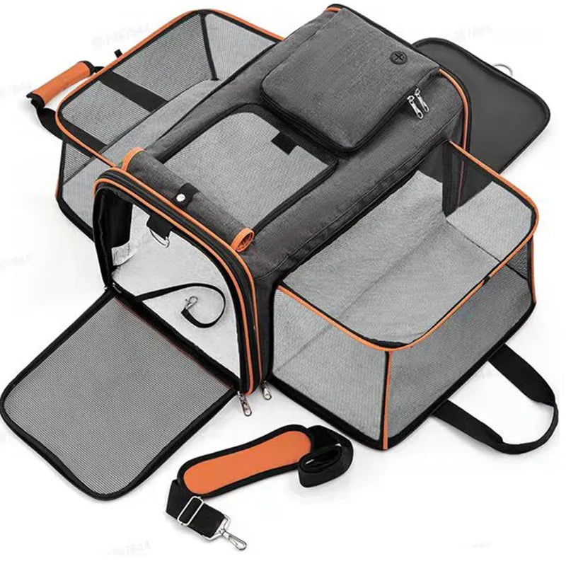 Portable Outdoor Bag Foldable Small Pet Supplies Car Bag Outdoor Handbag Large Space Breathable Pet Bag Supplies New