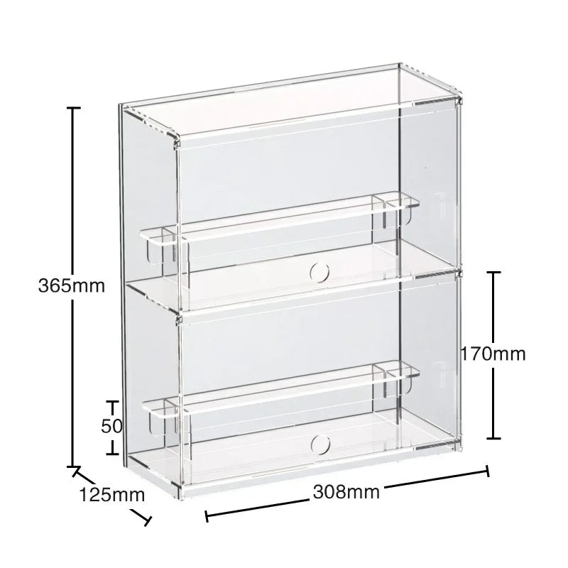 Orange Transparent Acrylic Storage Boxes, Transparent Ladder Display Cases Toys, Car Models, Souvenirs Storage Display Cabinet