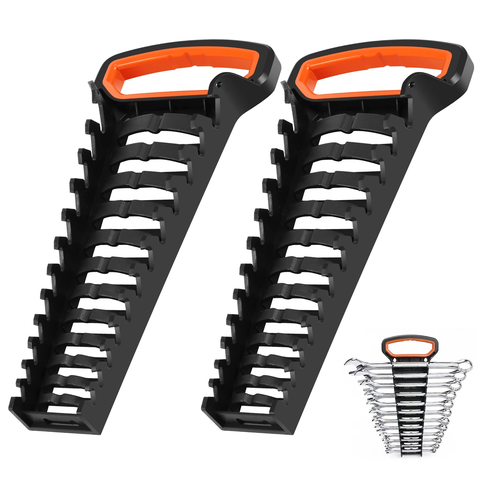 2Pcs Wrench Holder Wrench Organizer Tray Tool for Storing 8mm-19mm Metric SAE Wrenches Hand Tools Organizer Cabinet Storage Tool