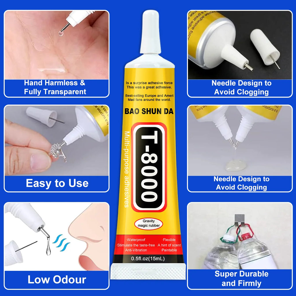 15/50/110ml T8000 Transparent Glue Contact Adhesive for Phone Repair Craft Jewelry Electronic Component Sealing T-8000 Sealant