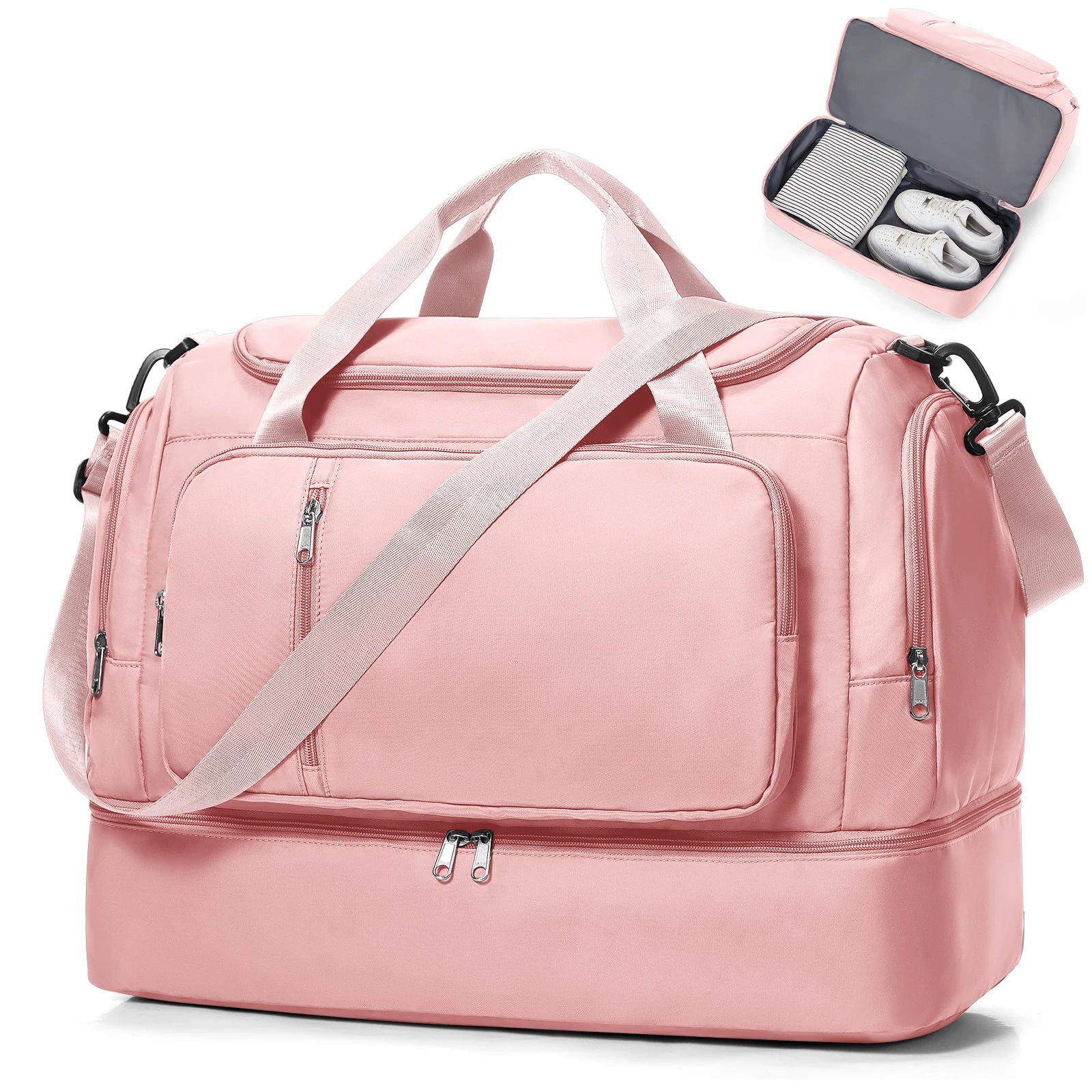 Large Capacity Travel Bags Hand Luggage Bag Sports Shoulder Crossbody Backpack, Short Distance Package Bags，Clothing Storage Bag