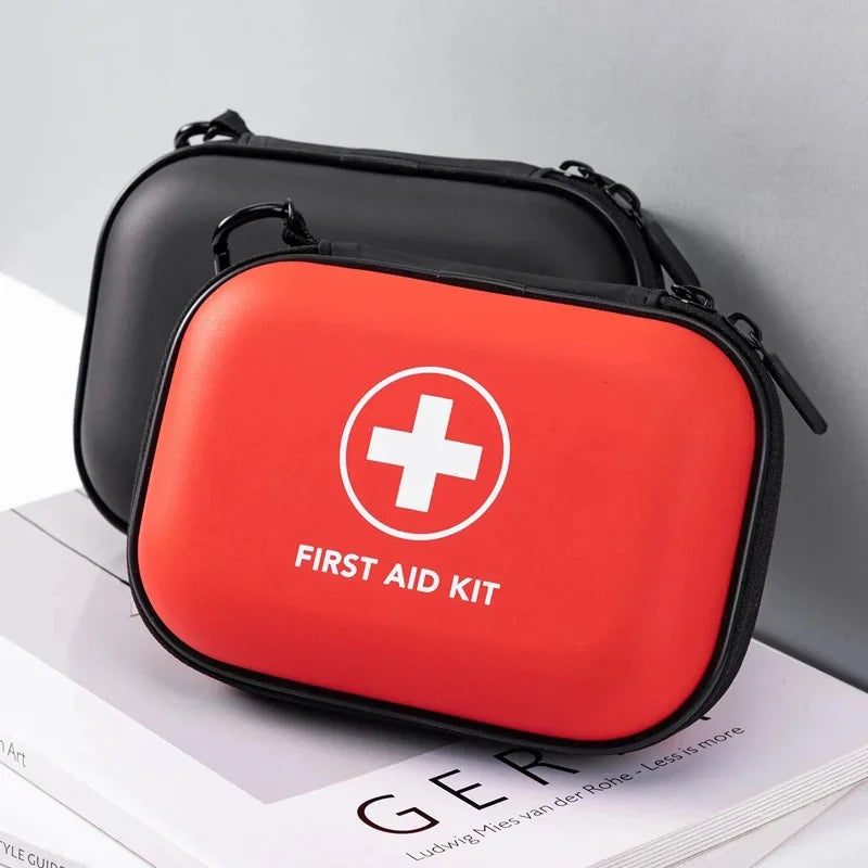 Portable First Aid Kit in Hard Shell Case with Carabiner Clip & Compact Emergency Medical Bag for Home, Outdoor, Travel, Cam;'&*