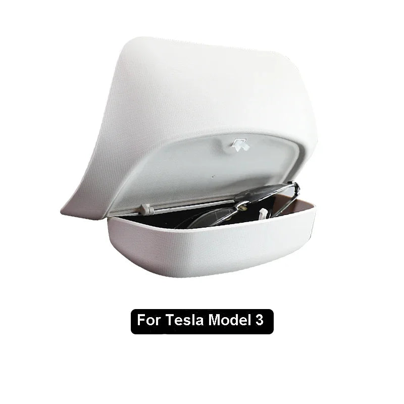 Car Glasses Box for Tesla Model 3 Y And 3+ Original Design Sunglass Sun Visor Clip Card Storage Modely New Model3+ Highland 2024