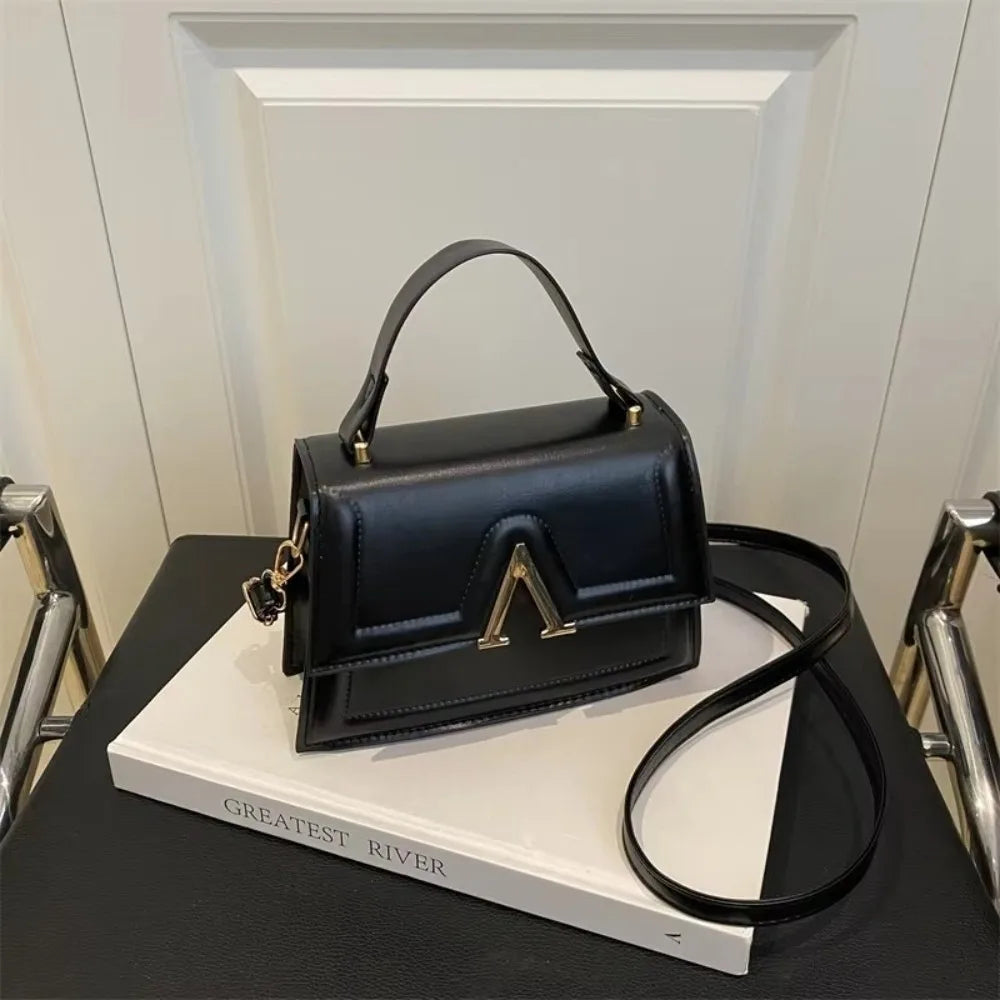 Casual Retro Shoulder Bag Candy Color Street Trend Crossbody Bag PU Material Large Capacity Ladies Handbag