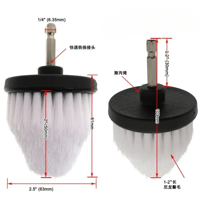 2.5''Electric Scrubber Brush Drill Extension Rod All Purpose Cleaner Car Detailing Brush 6 Color Tool Rim Brush Set Car Cleaning