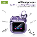 Auriculares Traductor DeIdioma HTC NE32 Clip-on Bluetooth Earphones LCD Multi-functional Screen HiFi Sound HD Call TWS Earbud