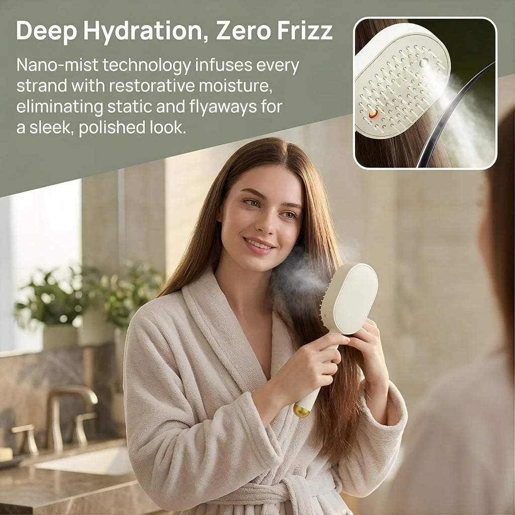 Electric Steam Hair Brush Comb & Mist Function Simultaneously Stronger Ion Technology Less Breakage No Residue for Beautiful Hai