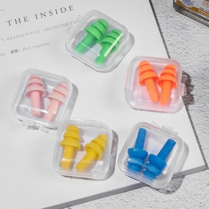 4/8pcs, Peaceful Sleep & Focus: Reusable Silicone Ear Plugs - Comfort-Fit for Swimming, Learning & Noise-Cancelling
