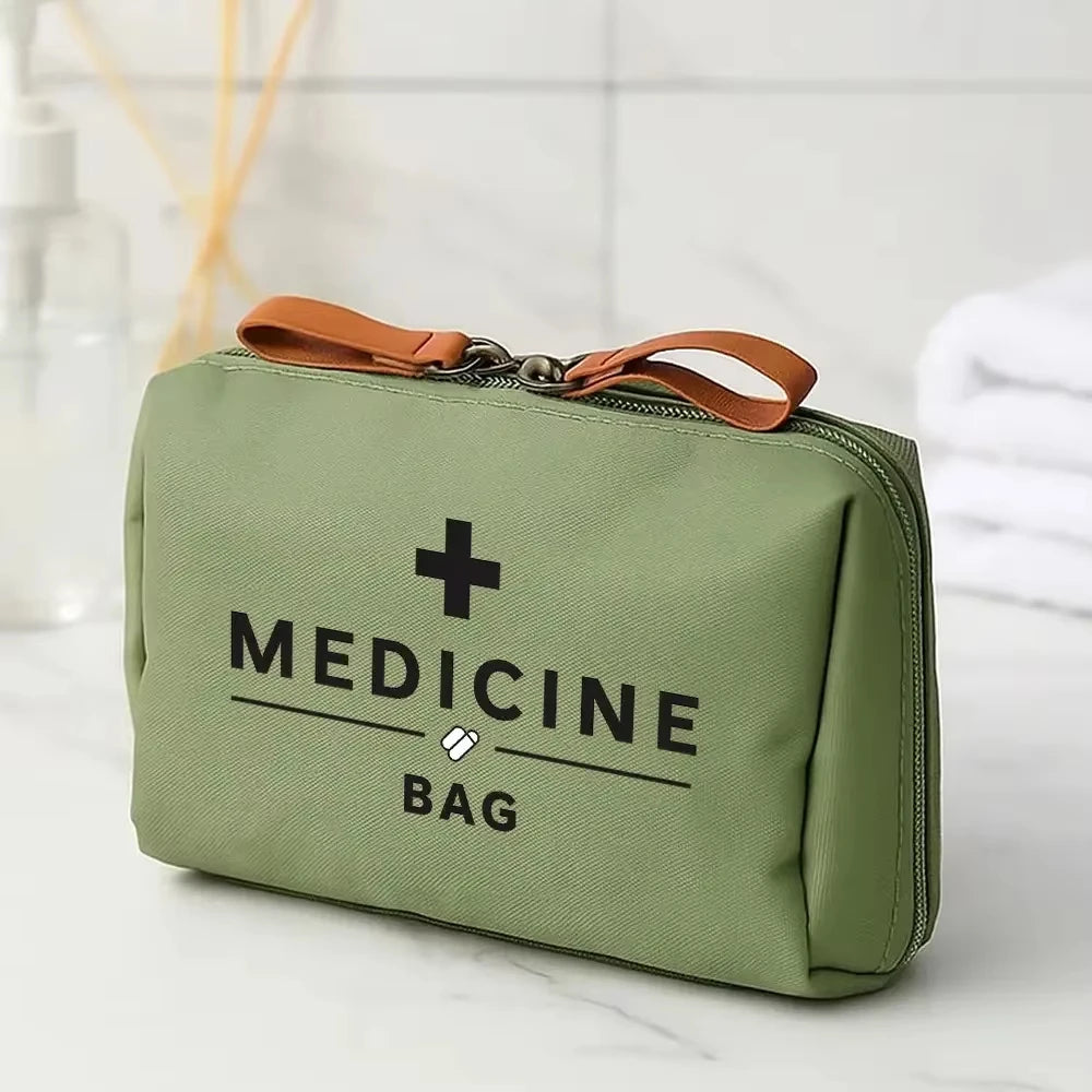 Mini Portable First Aid Medical Kit - Emergency Medicine Storage Bag for Travel Outdoor Camping EDC Pouch Organizer Pill Case