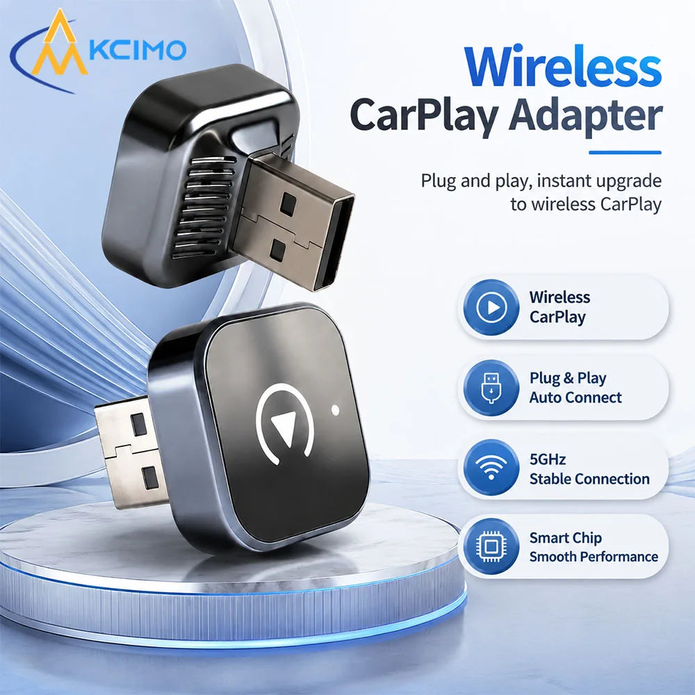 Mini 2-in-1 Wireless CarPlay Adapter Wired to Wireless AI Smart Box Universal Car Intelligent System Dongle for Most Vehicles