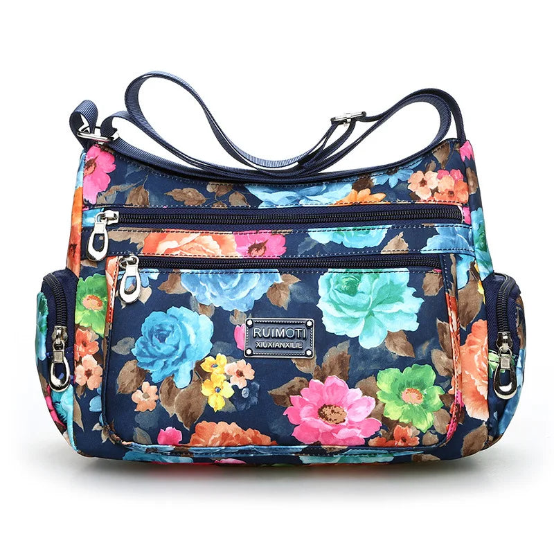 Lightweight Nylon Crossbody Bags for Women Multi-Pattern Shoulder Purses for Daily, Travel Casual Outings with Adjustable Straps