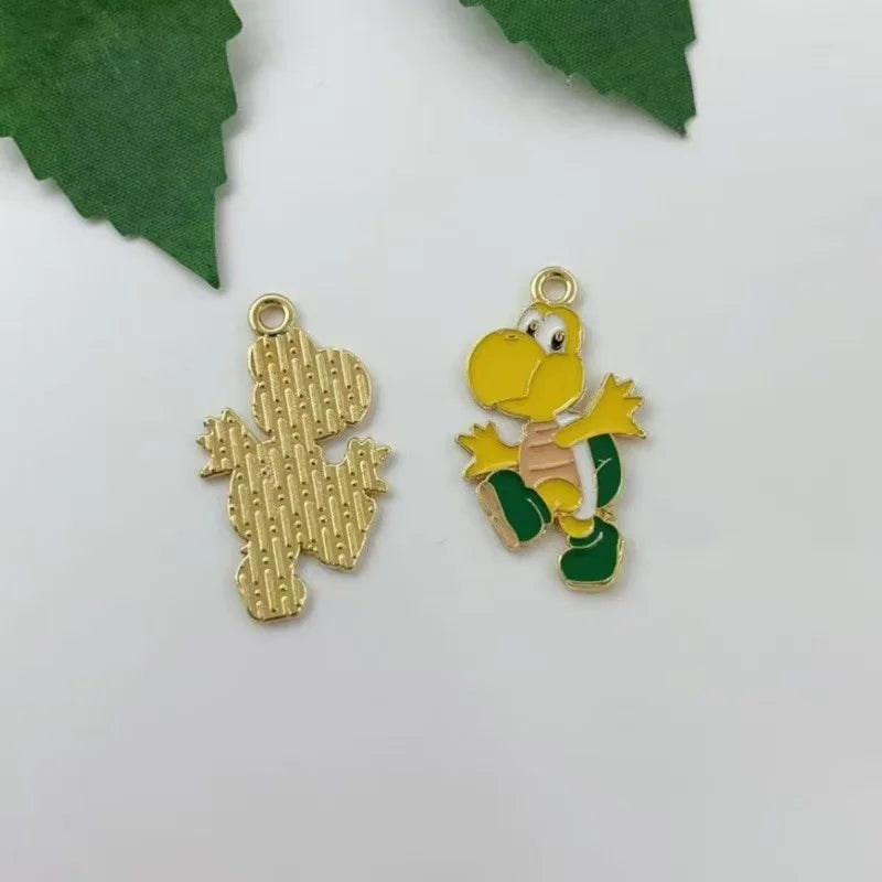 10 pieces/batch of cute cartoon enamel pendants, used for DIY earring jewelry making bracelets earrings handmade accessories