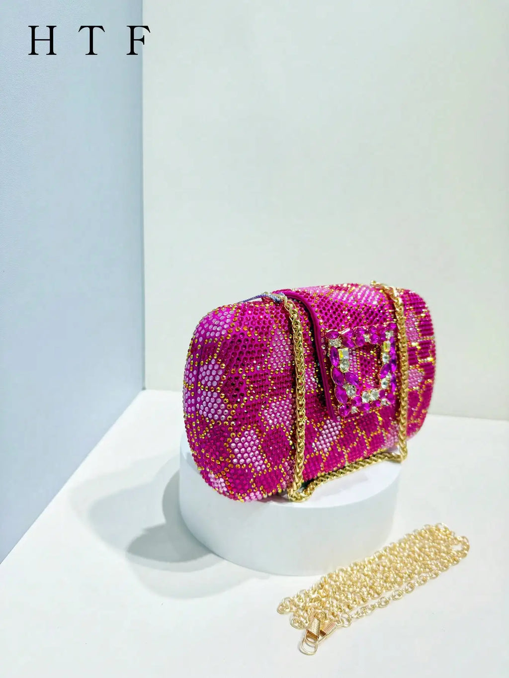 Evening Clutch Bag Fashion Glitter Fashion Clutch Bags Diamonds Metal Handle Evening Bags Ruched Box Handbags