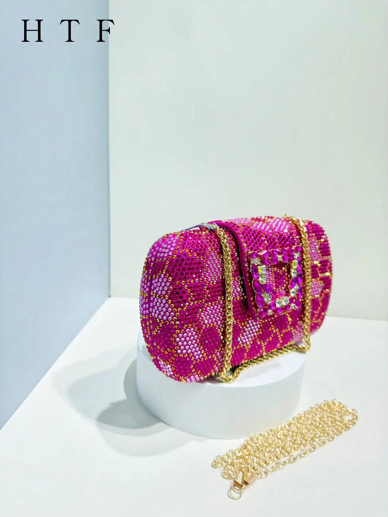 Evening Clutch Bag Fashion Glitter Fashion Clutch Bags Diamonds Metal Handle Evening Bags Ruched Box Handbags