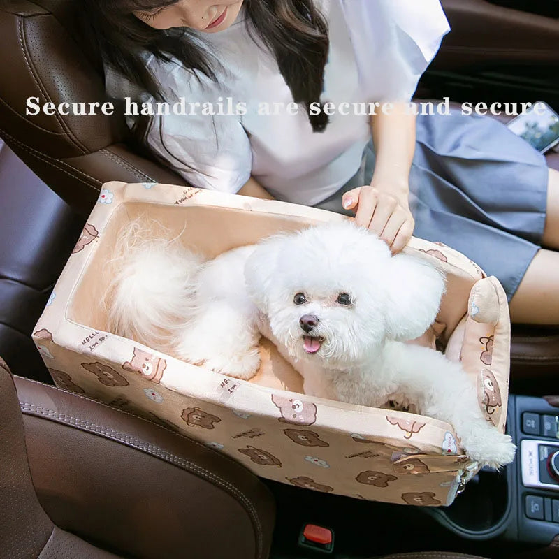 Small Dog And Cat Booster Seat Car Safety Seat Pet Central Control Car Litter Dog Kennel Cat Car Mat Armrest washable Travel Bag