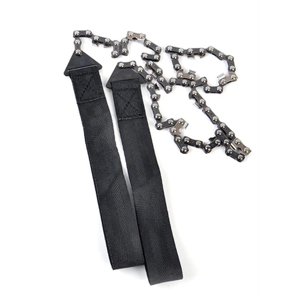 53/24 Inch Hand Rope Chain Saw Sharp Manual Tree Limb Chain Saw with 68/11 Teeth Folding Pocket Rope Chainsaw Tree Cutting Tool