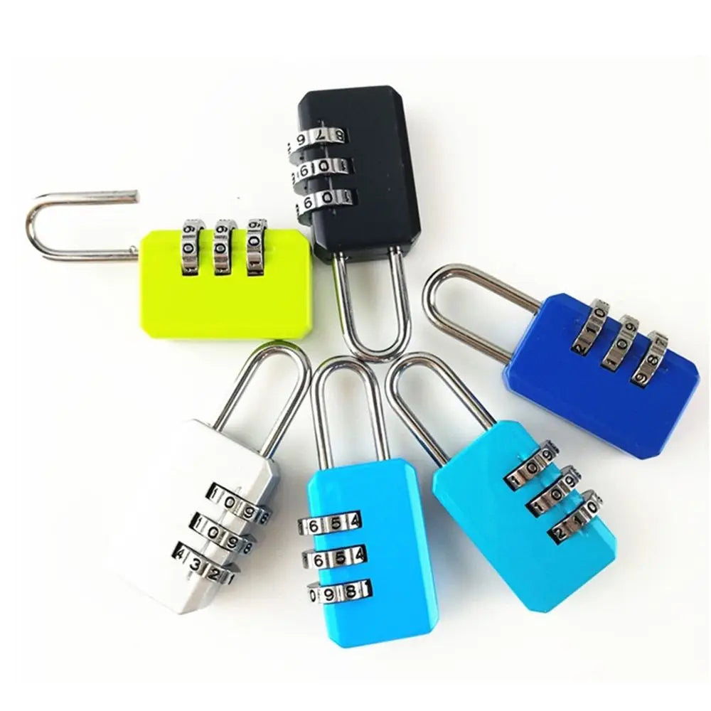 Security Travel Combination Lock Dormitory Cabinet  Lock Backpack Zipper Lock 3 Digit Password Lock Luggage Padlock