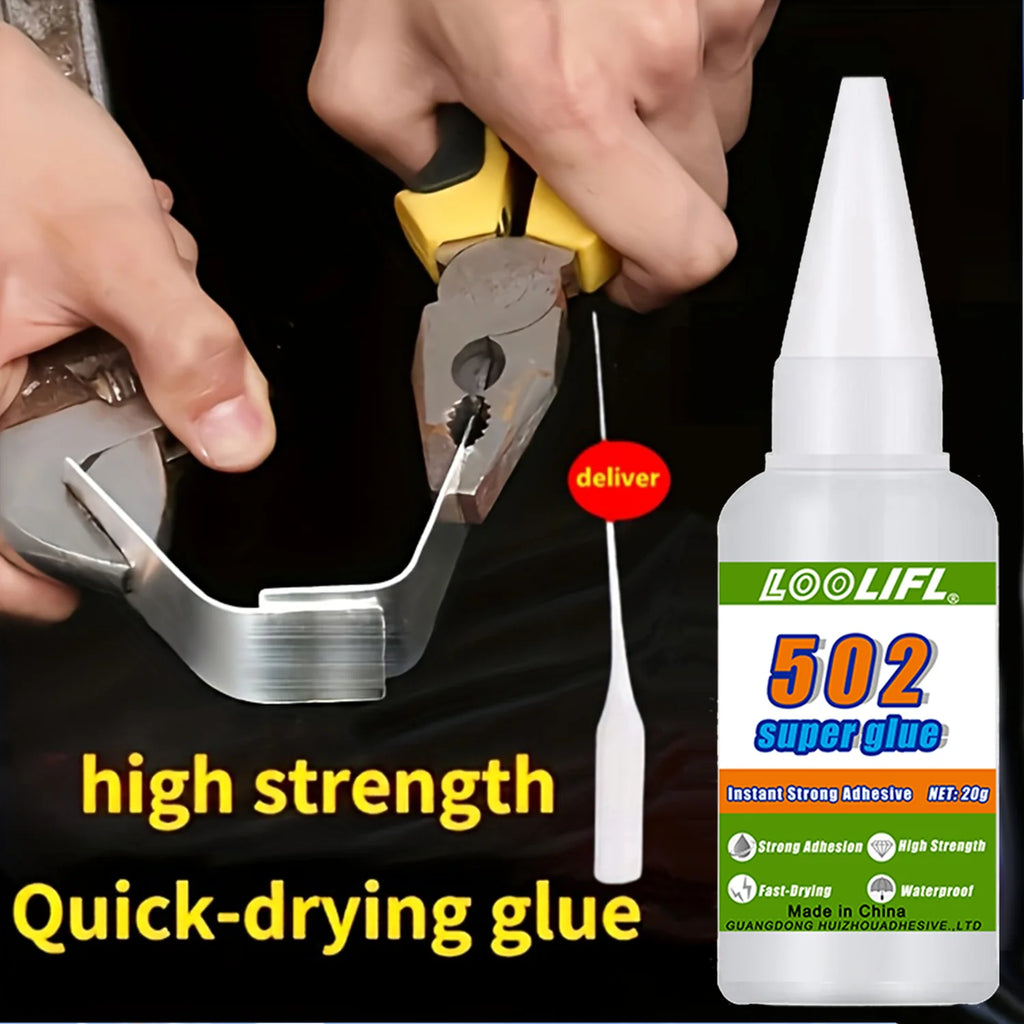 1-7PCSLOOLIFL 502 Super Glue Instant Quick-drying Cyanoacrylate Adhesive Leather Rubber Glass Metal Strong Bond Liquid Glue Tool