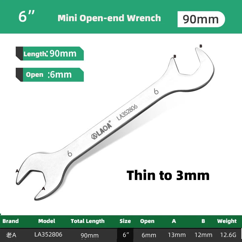 LAOA Mini Double Ended Spanner Open-End Wrench Rool Wrench Can Be Carried with You 5mm-11mm