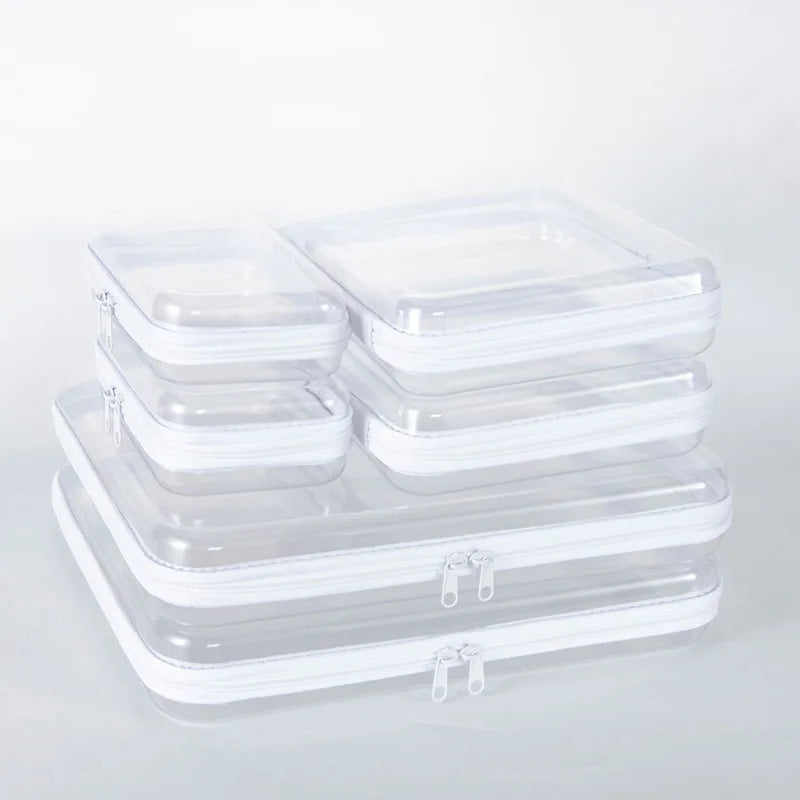 Storage Box Case Square Plastic Containers Box Travel Cosmetics Bag Bathing/Toy Organize Bag Waterproof Zipper Bag Travel Bag