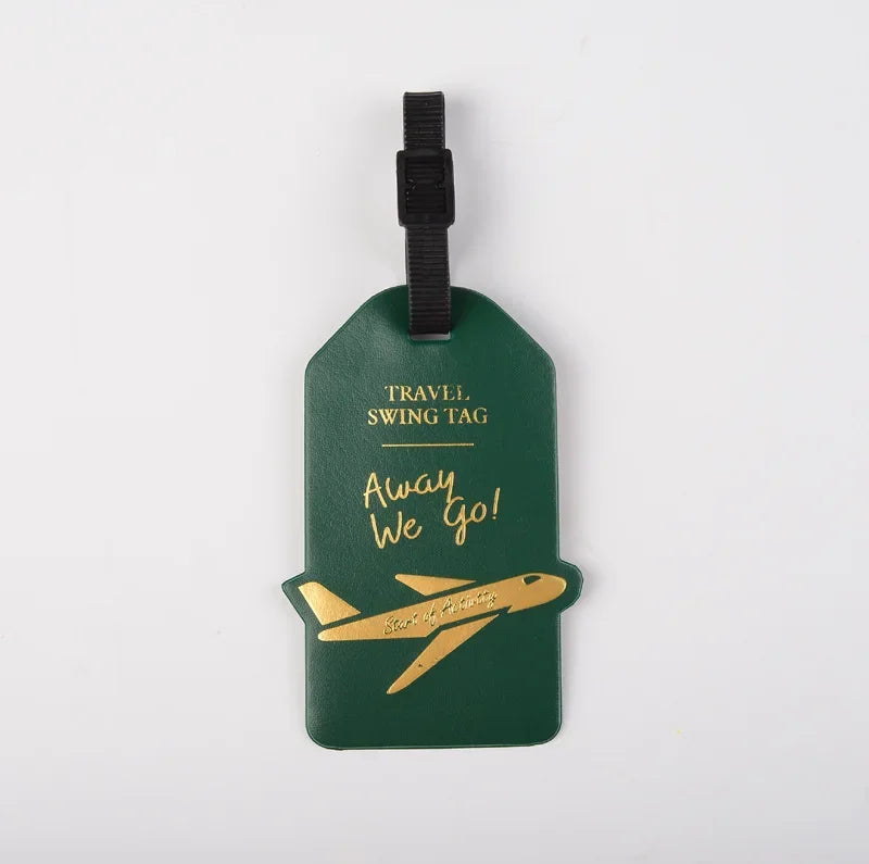 Travel Accessories Women Men Label Suitcase Tags ID Address Holder Creative Aircraft PU Leather Luggage Tag Baggage Boarding
