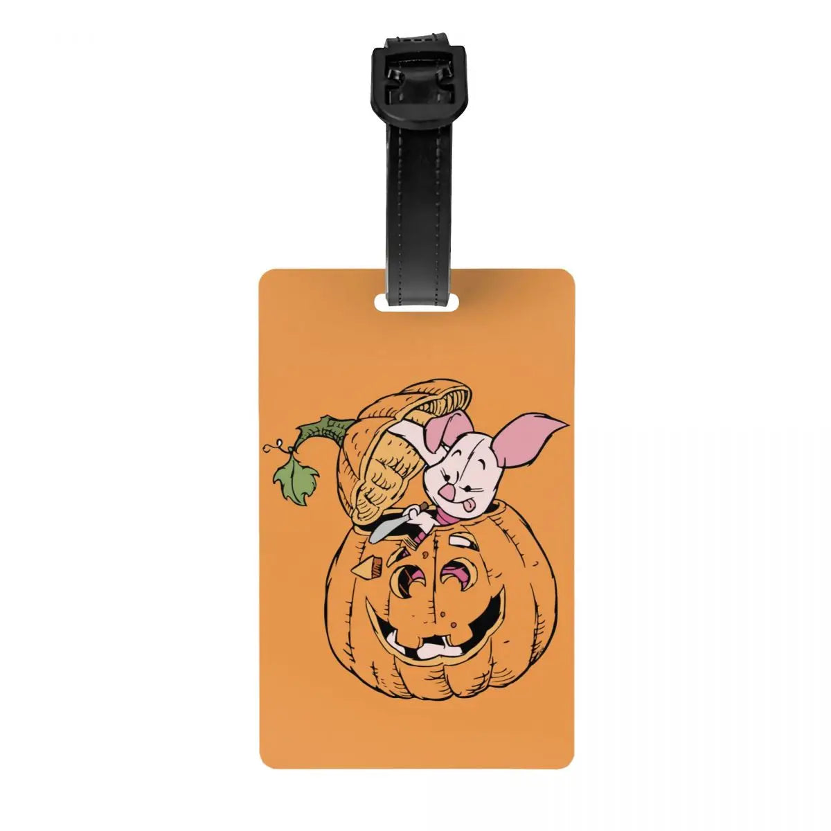Custom Happy P-Piglets Anime Big Movie Luggage Tag With Name Card Privacy Cover ID Label for Travel Bag Suitcase