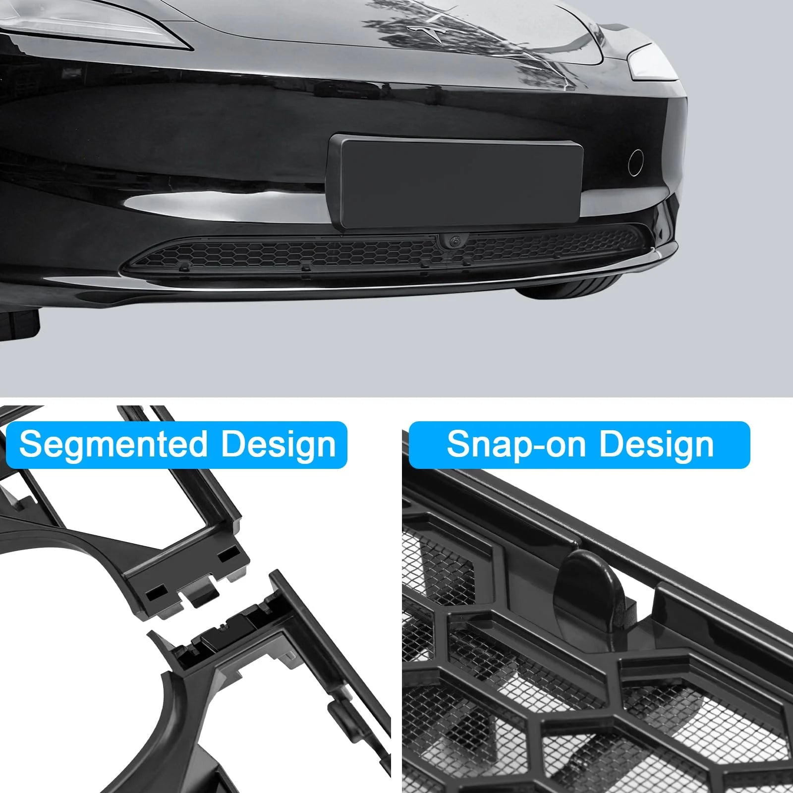 Grille Mesh Inserts for New 2026 2027 Tesla Model 3 Highland with Front Camera Version Front Bumper Air Inlet Vent Grille Cover