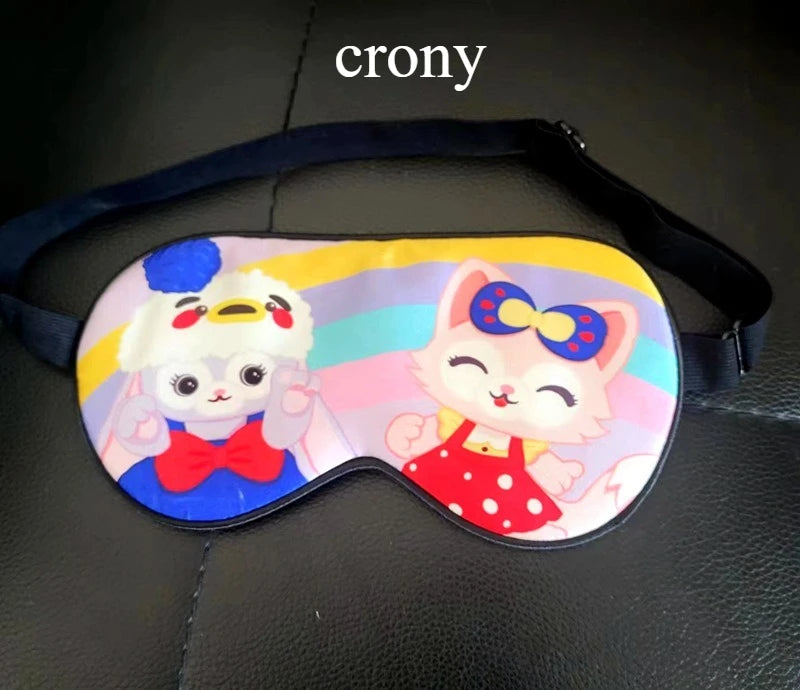 Kids Cartoon Silk Sleep Eye Mask,100% Silk16 Momme Adjustable Elastic Strap Full Blackout Eye Cover for 3-15 Years Old Children