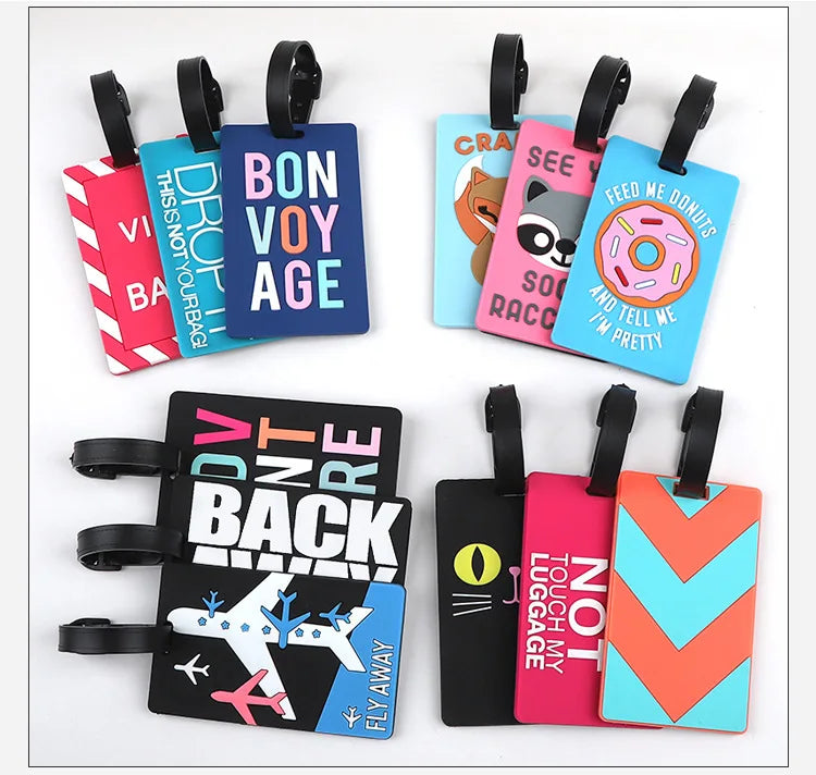 1pc Cartoon Animal PVC Luggage Tag Women Men Holiday Travel Accessories Suitcase Tags Name ID Address Lable Travel Luggage Tags