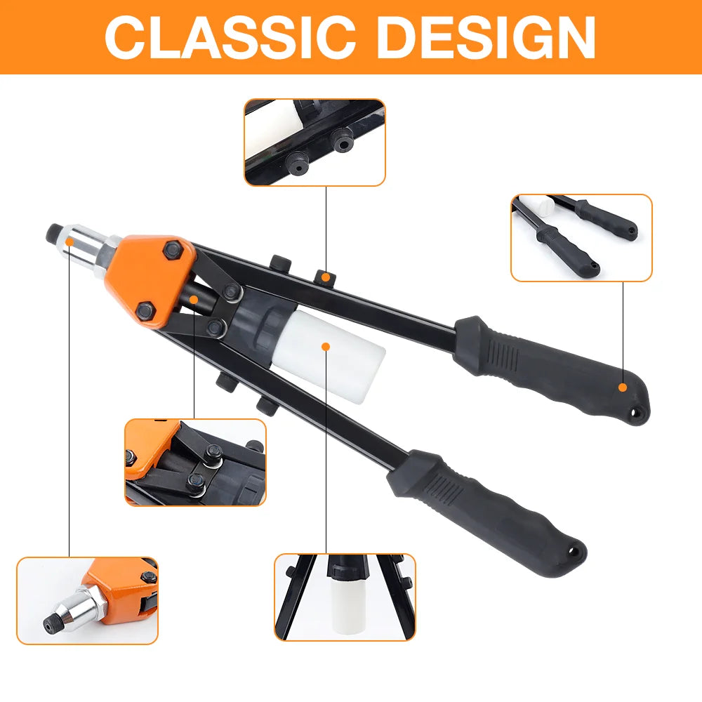 5 In 1 Manual Rivet Gun 2.4mm 3.2mm 4.0mm 4.8mm 6.4mm Multi-specification Riveting Tools, Home Riveting Machine, Pull Rivet Gun