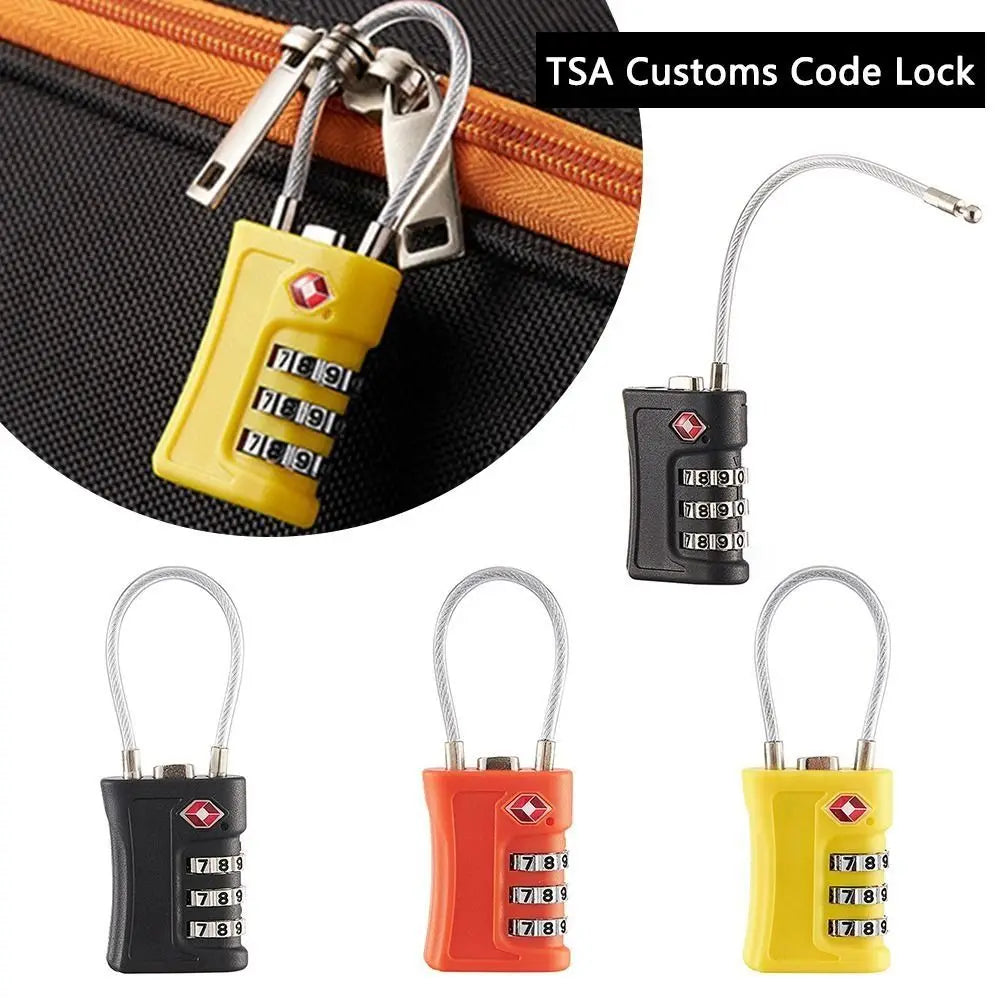 3 Digit Padlock TSA Customs Code Lock for Travel Luggage Password Changeable Password
