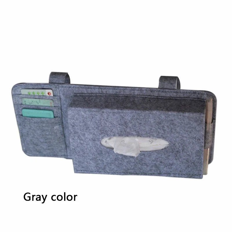 2025 Creative Car Sunshade Tissue Box Paper Towel Bag Multi - Function Felt Car Hanging Seat Car Interior Storage Box Supplies