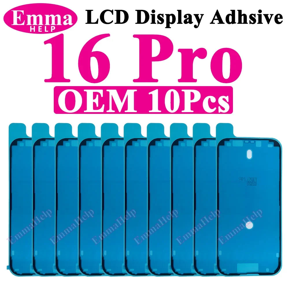 10pcs Waterproof Seal Sticker Back Cover Side For iPhone 16 Plus 15 Pro Max 14 16E Front LCD Display Adhesive Tape Seal