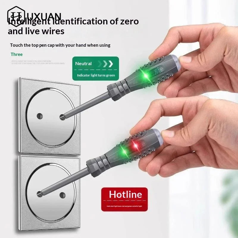 Durable 2-in-1 Electric Tester Screwdriver Set with Magnetic Properties for Skilled Electrical Work