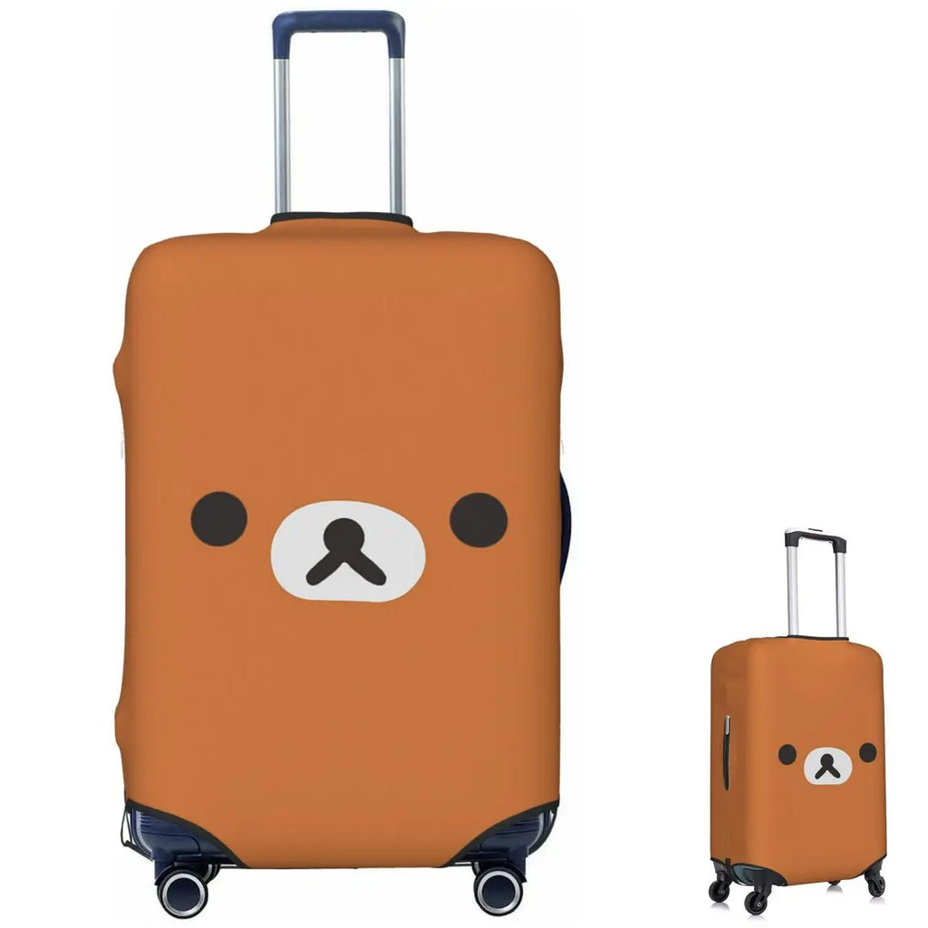 Rilakkuma Bear Face Suitcase Cover Protection Elastic Travel Luggage Protector Covers for 18-32 Inch