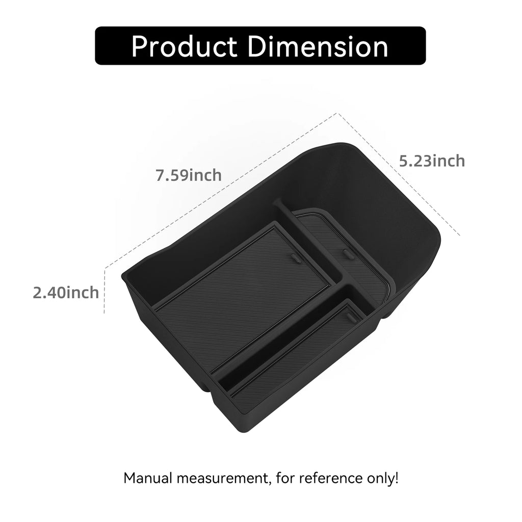 LUCKEASY for Kia EV3 2024-2026 Car Armrest Storage Box ABS Stowing Tidying Center Console Tray Accessories Black