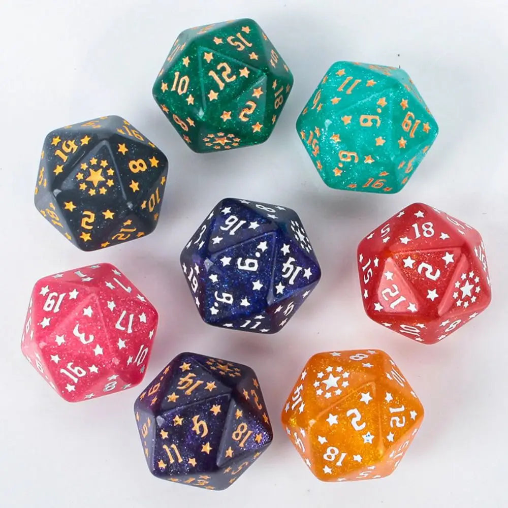 7PCS New Acrylic Star Dice Set 8 Colors D4 D6 D8 D10 D12 D20 Sharp Corner Dice Polyhedral Table Games Dice Gift