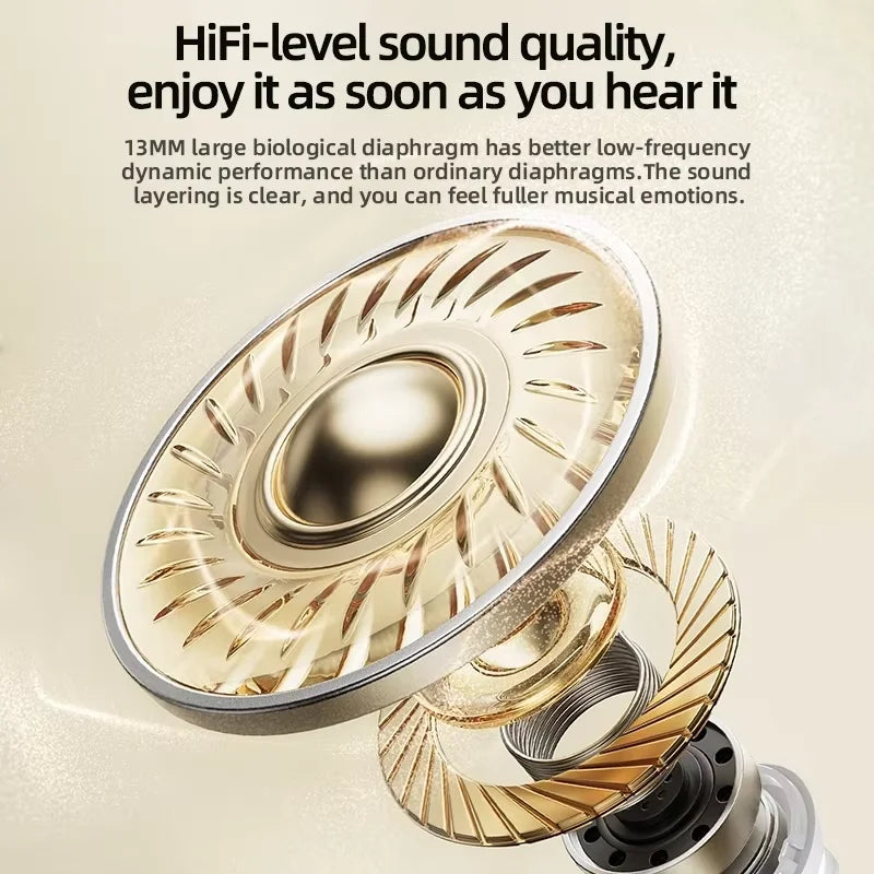 SK31 Mini Invisible Headphones Wireless Bluetooth 5.4 Headphones Bass Sleeping Headphones with Microphone Noise Cancellation HD