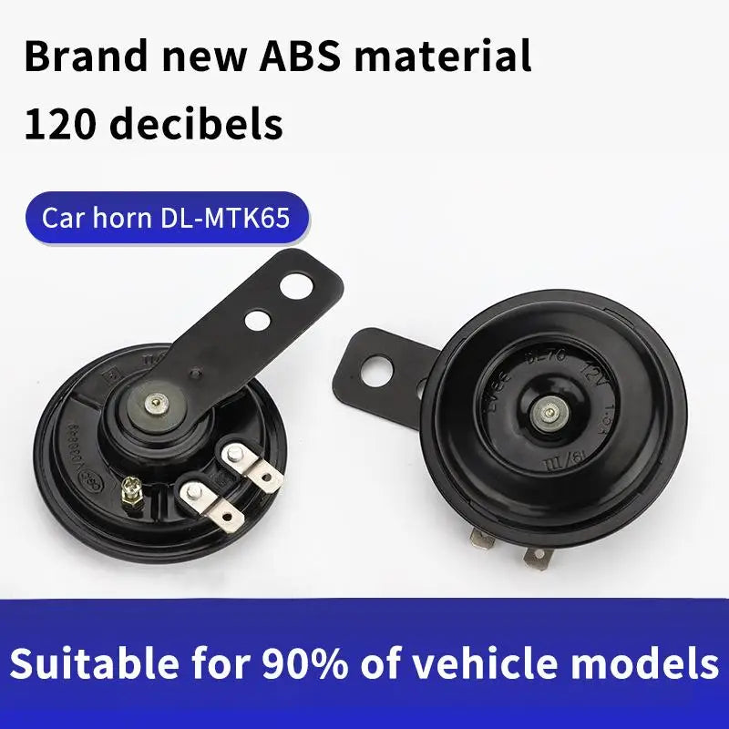 12V 48V 60V General Motorcycle Electric Horn Kit Waterproof Round Speaker Loud Electric Horn Suitable For Bicycle Scooter 105dB