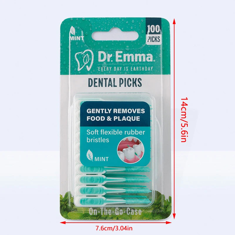 100Pcs Interdental Silicone Brushes Dental Toothpicks Brush Between Teeth With Thread Oral Cleaning ToolsHot