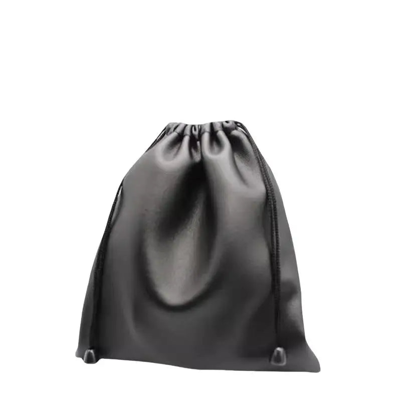 Durable Black Dust-proof Drawstring Bag Draw String Bag Headphone Bags PU Leather Headset Bag Durable Multi Purpose Storage