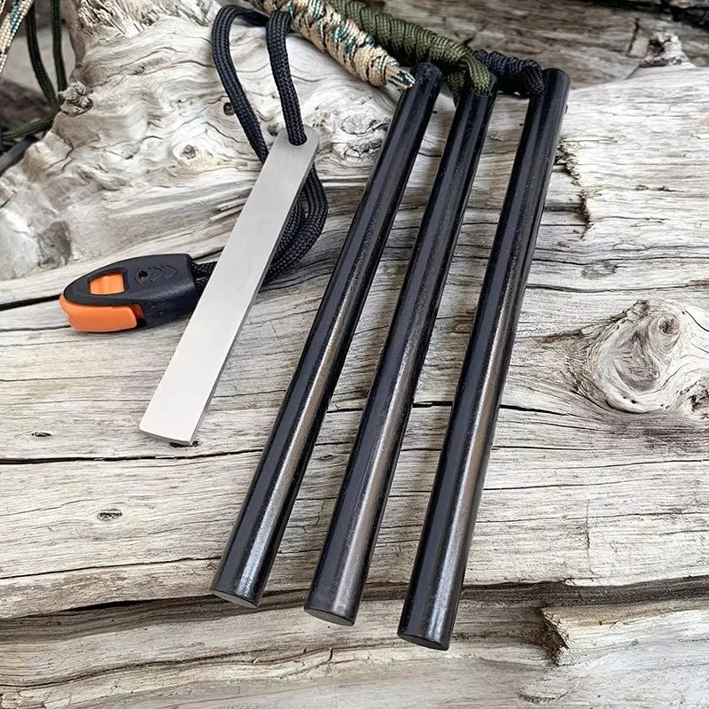 Rainproof Flint Magnesium Rod 10*150mm White Steel Scraper Whistle Camping Gnition Flint Rod EDC Survival Fire Starting Tool