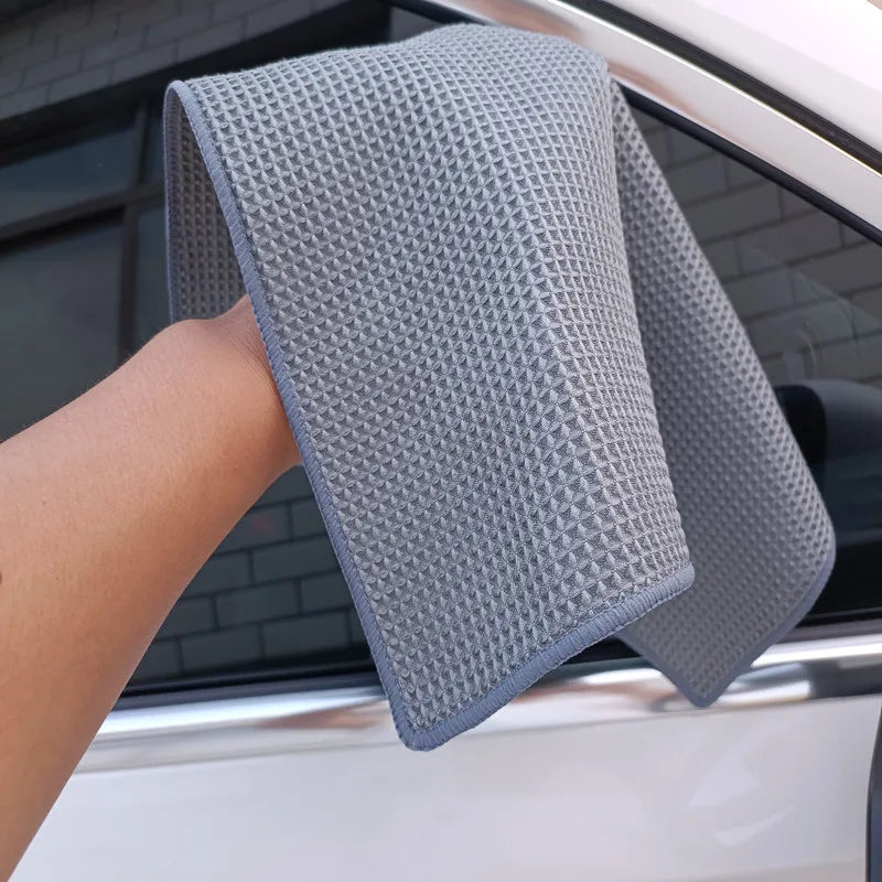 Microfiber Waffle Towel Car Drying Glass Cleaning Cloth Absorbent Lint Free for Auto Detailing Car Wash Wipe