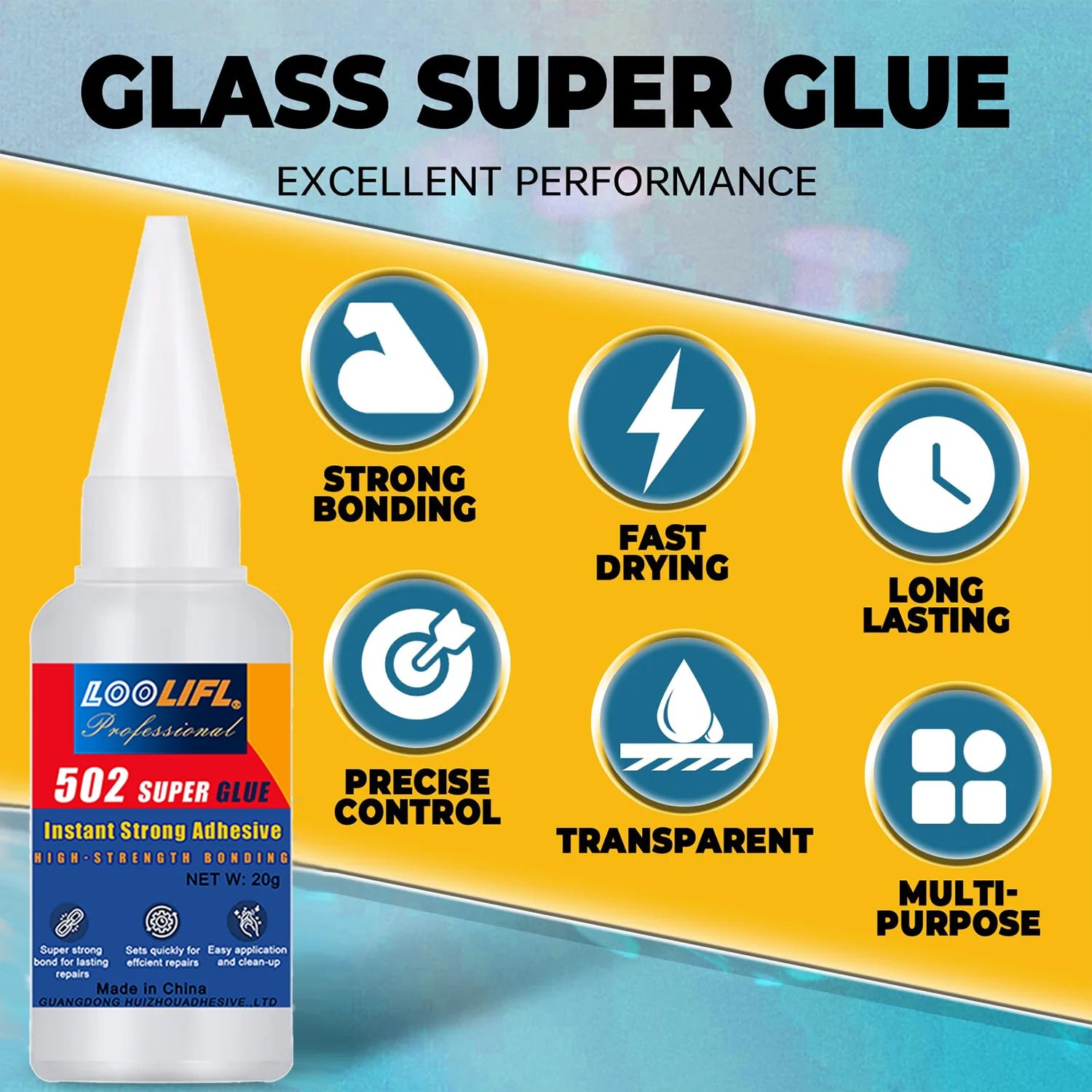 1-10 PCs Super glue 502 High Strength Quick-drying Cyanoacrylate Adhesive for rubber wood Metal High Strength Liquid glue Tool