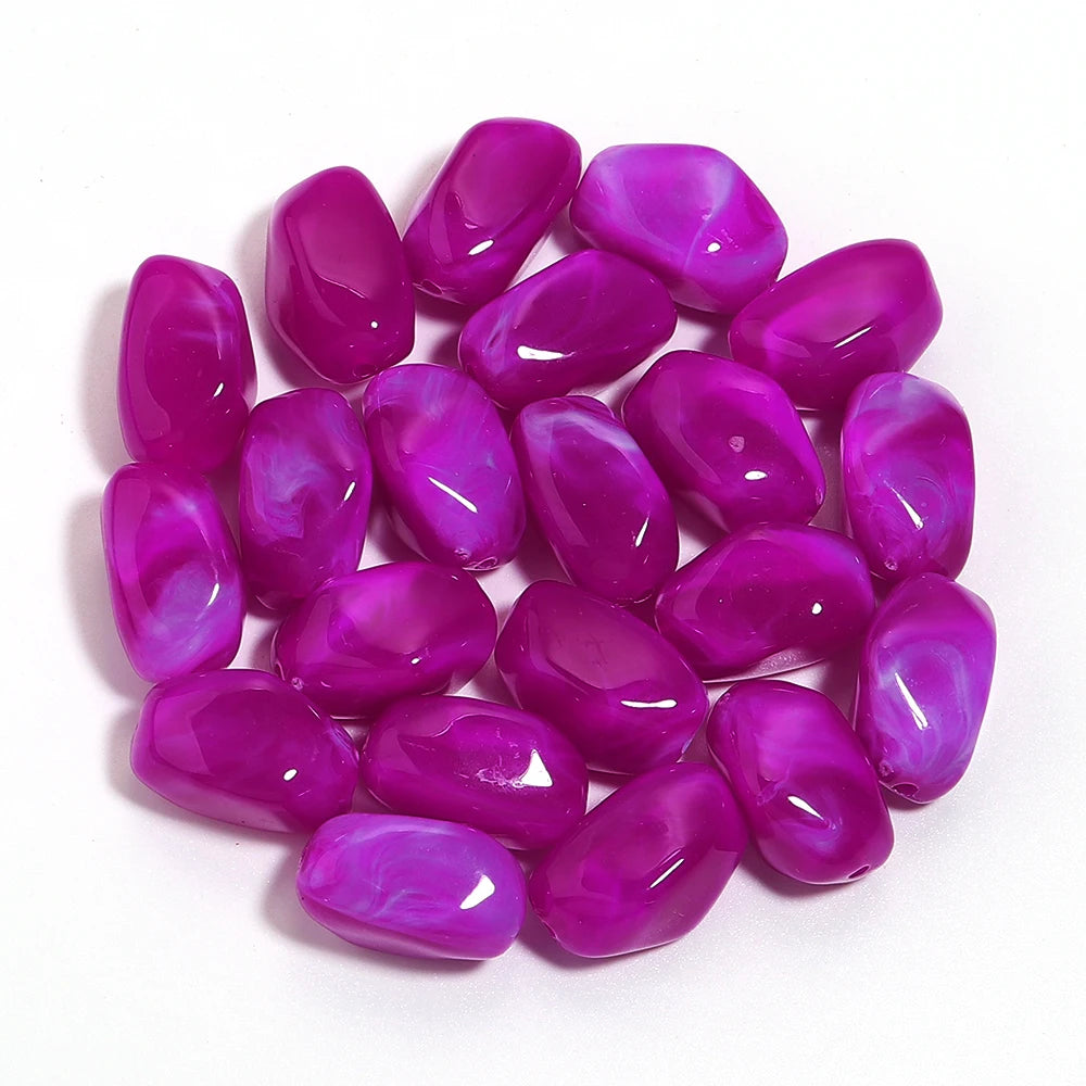 20pcs 12x21mm Irregularity Acrylic Beads Spacer Loose Beads For Jewelry Making DIY Bracelet Earrings Accessories