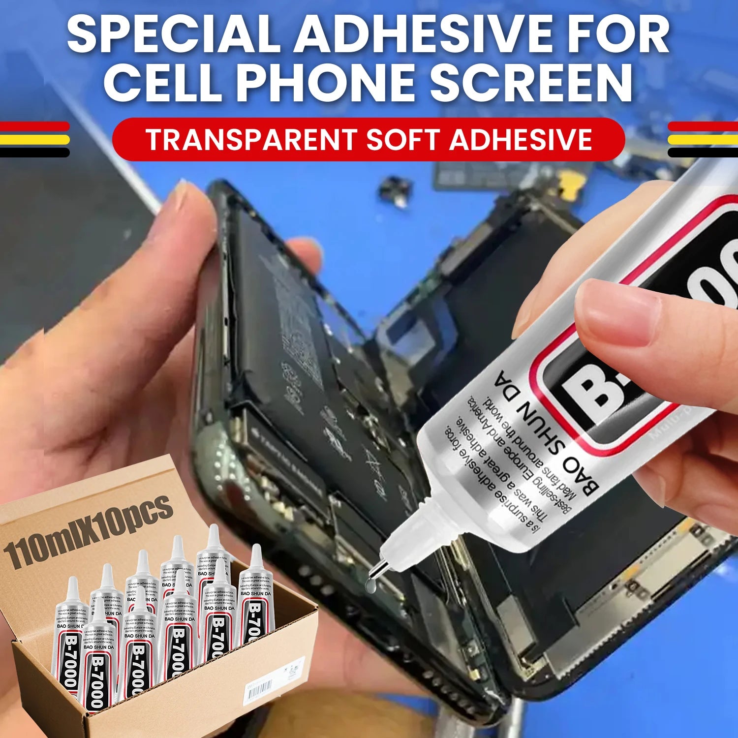 B-7000 Phone Glue,  Repair Tools for Electronic Screen Multi-Function Phone Repair Glue Craft Adhesive Kit for Electronic Screen